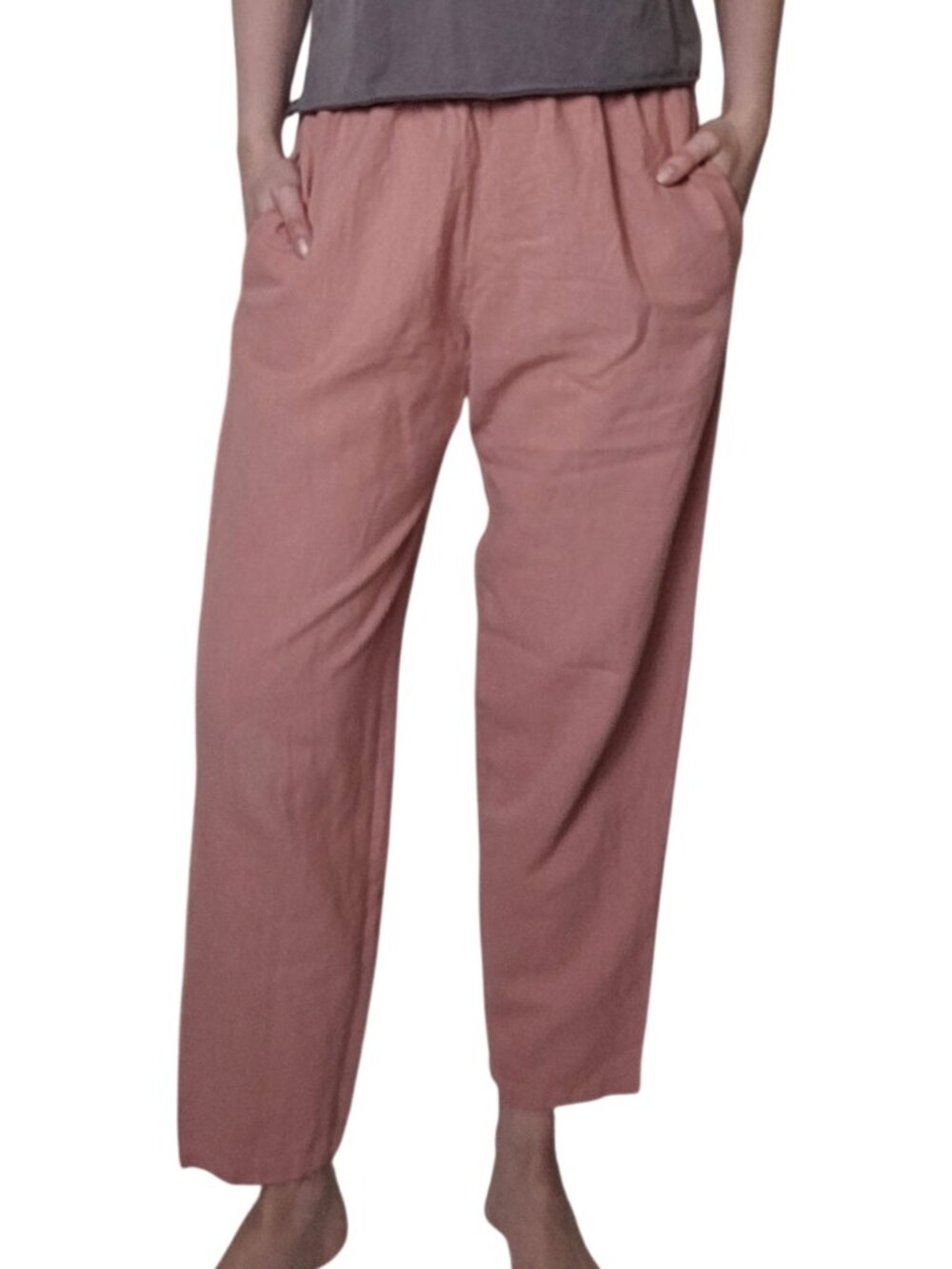 Dusty Rose Pink Linen Cotton Trouser Coldwater Creek medium